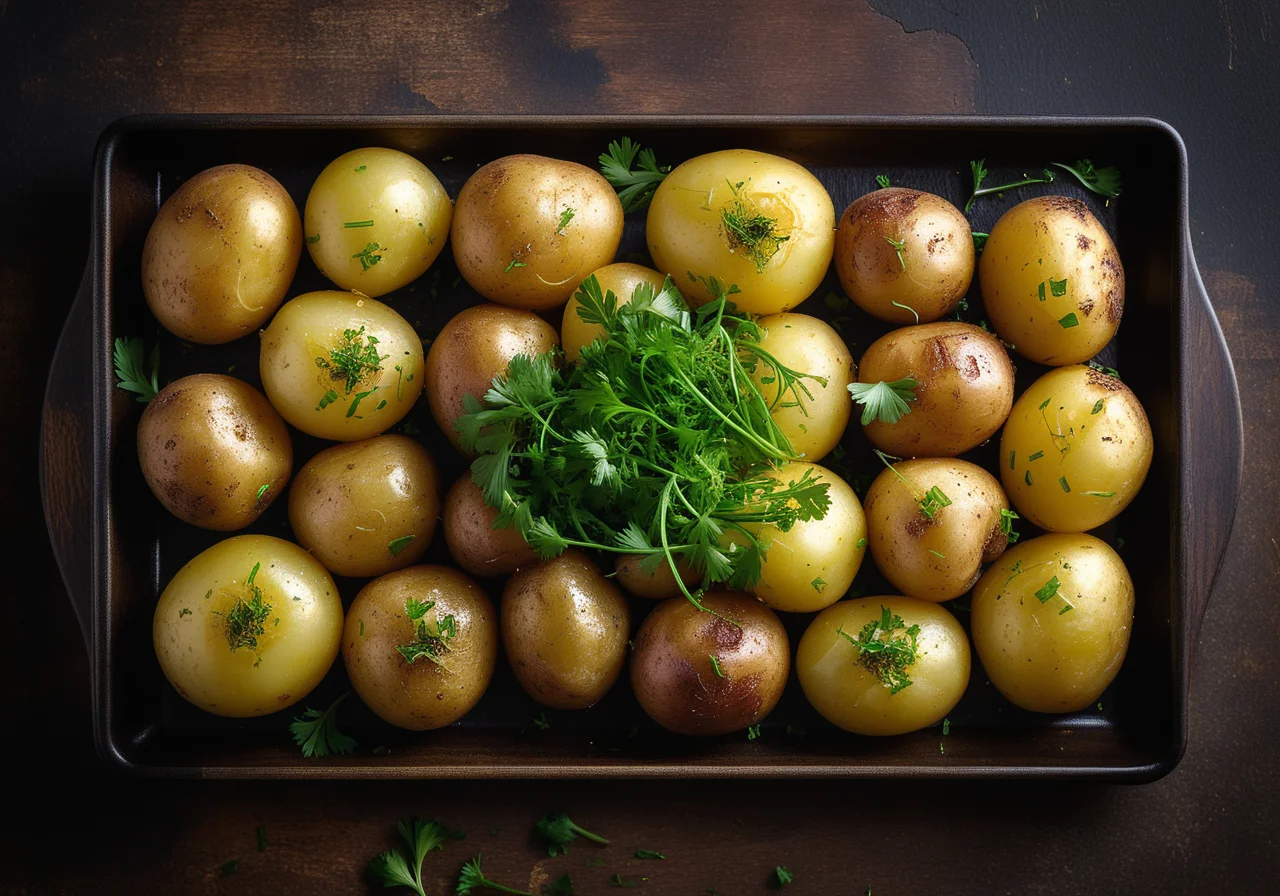 Potato pan with scallions