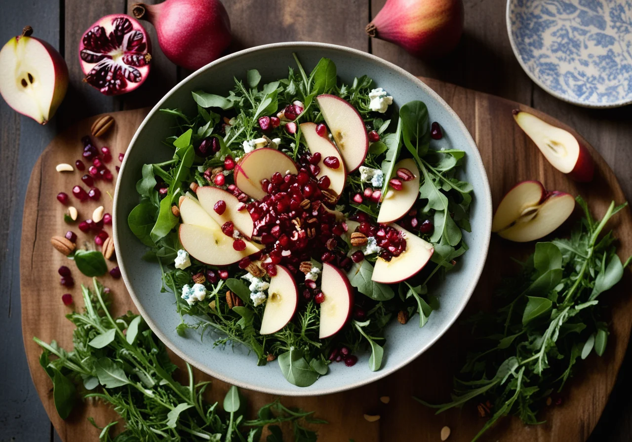 Autumn Chicory Salad with Pears and Blue Cheese