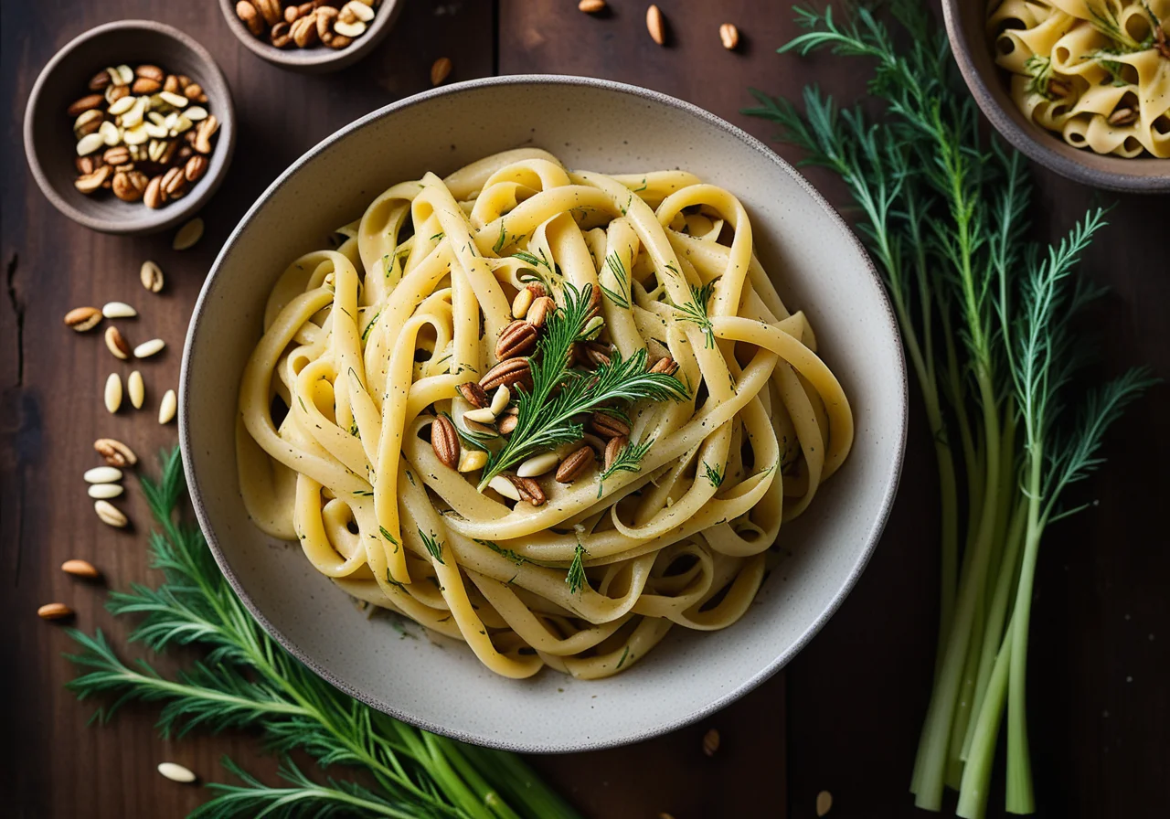 Fennel Pasta with Pine Nuts and Cheese