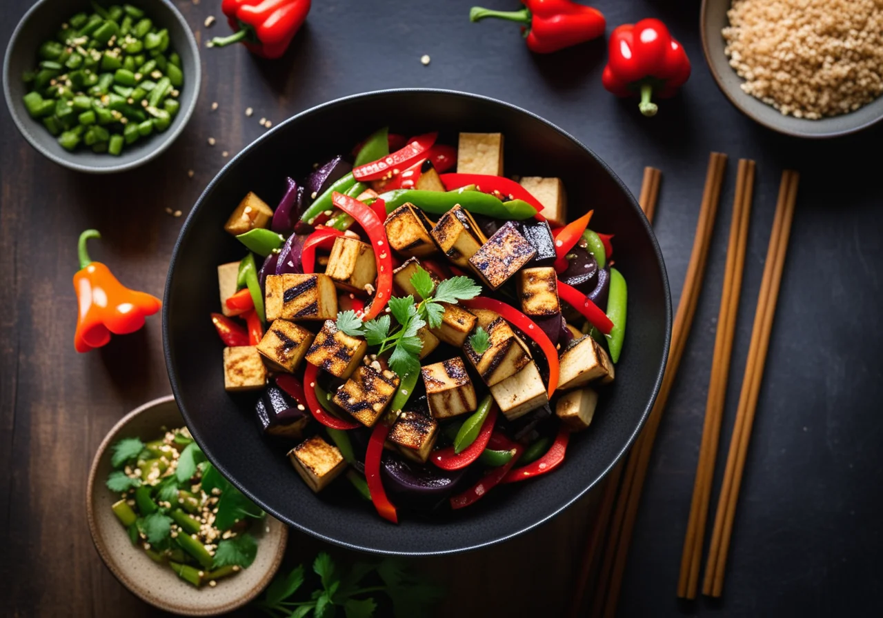 Eggplant and Tofu Stir‑Fry
