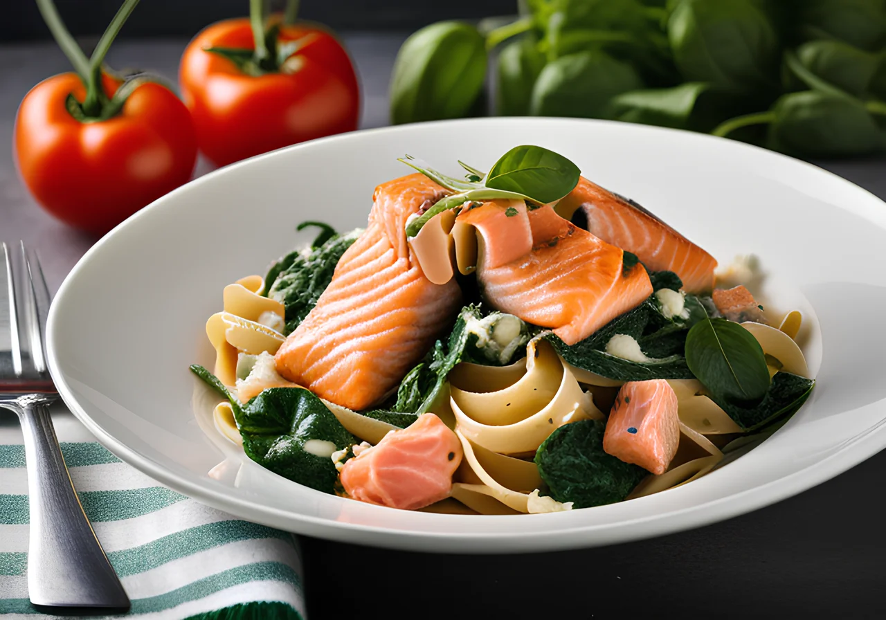 Salmon and Spinach Pasta