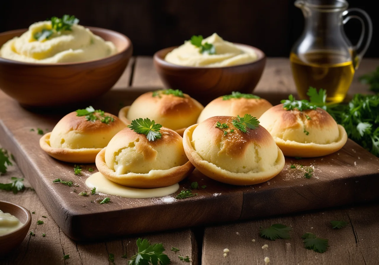 Dough pockets with potato filling