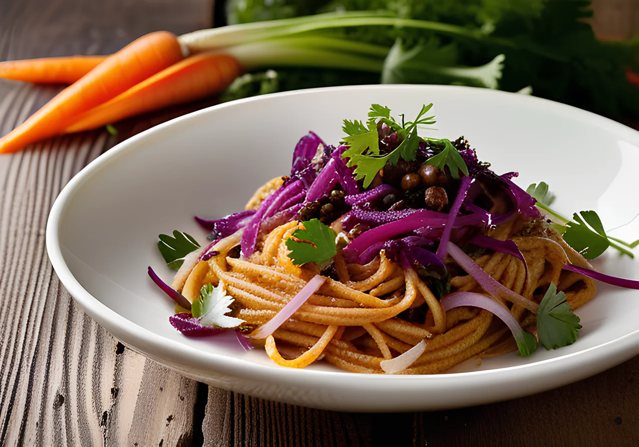 Vegetable Noodles with Parsley Pesto