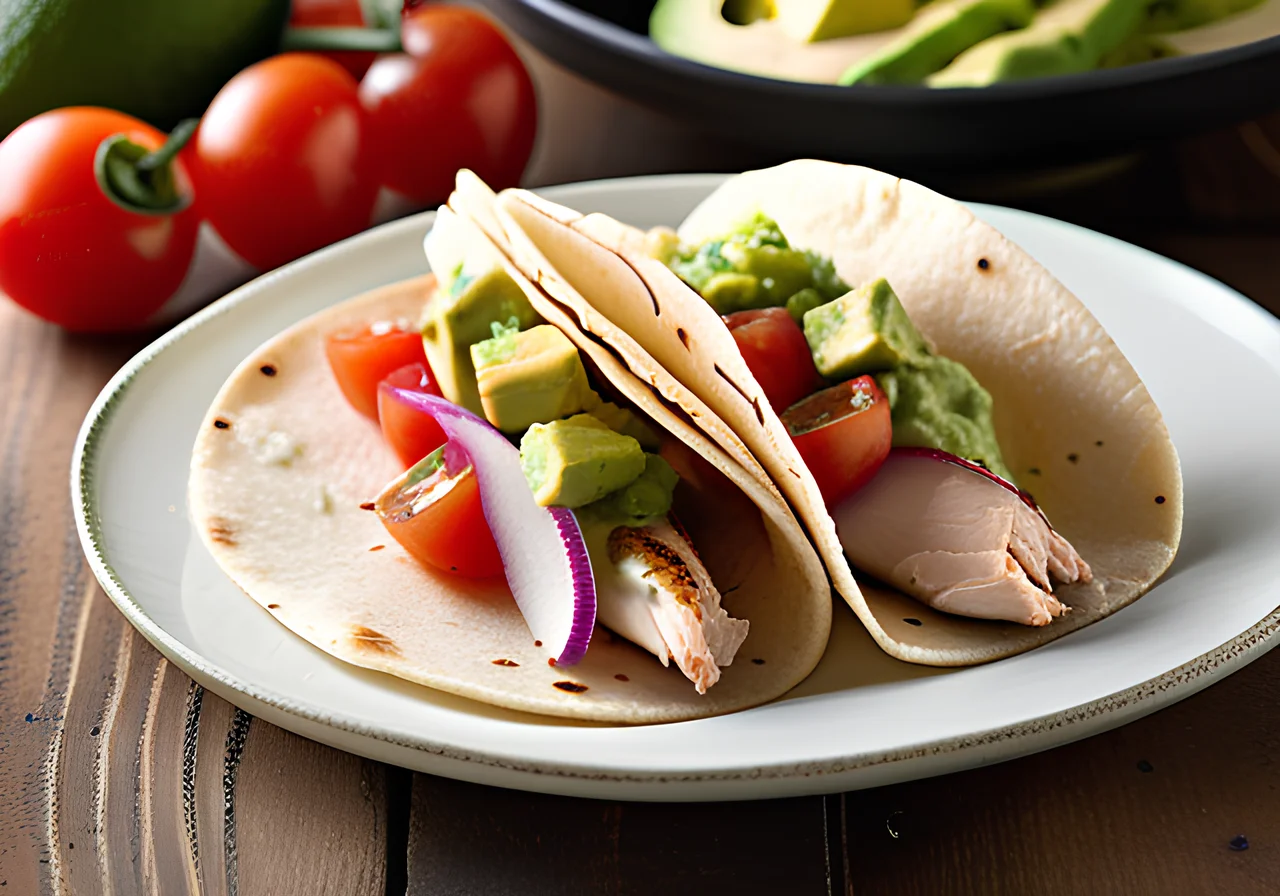 Chicken Breast and Vegetable Filled Tacos