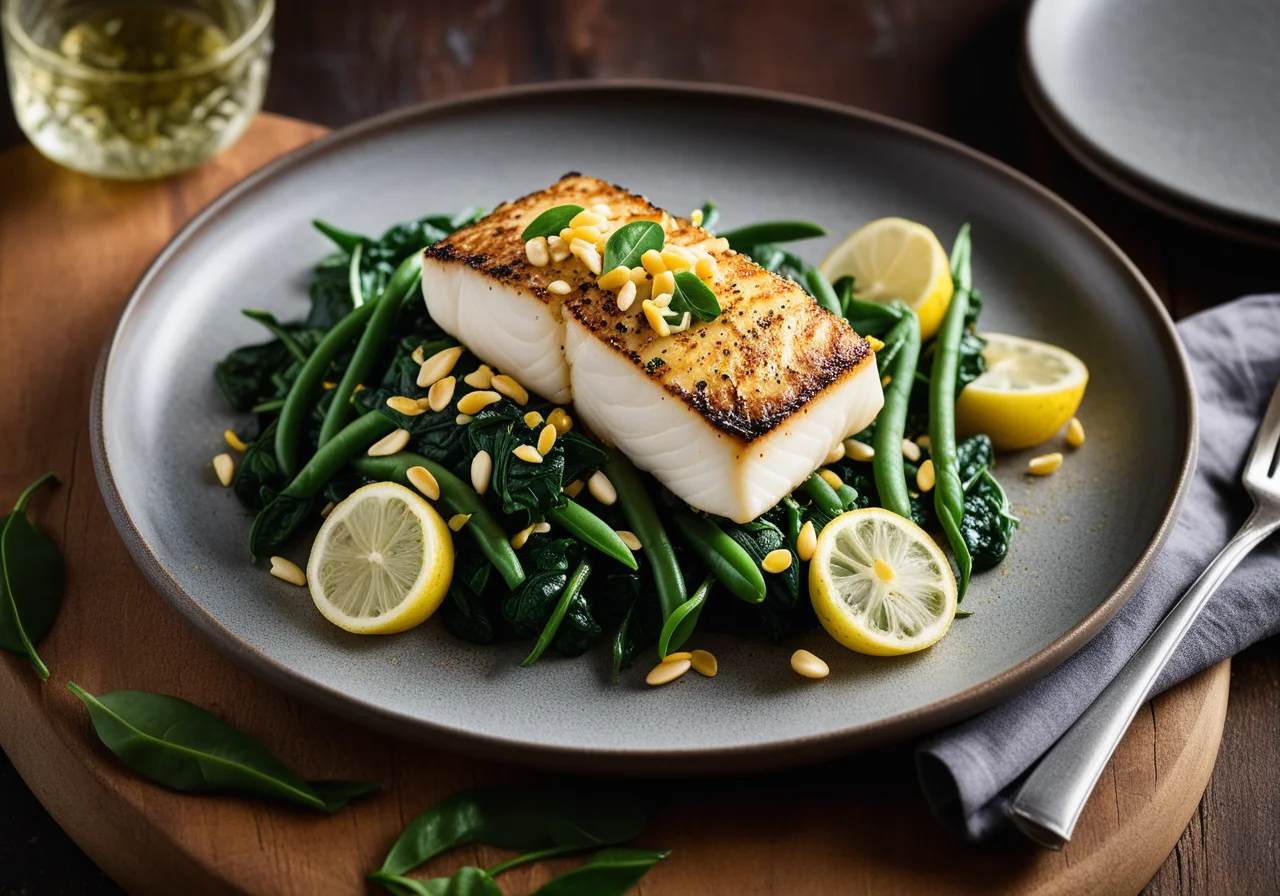 Cod Fillet with Spinach
