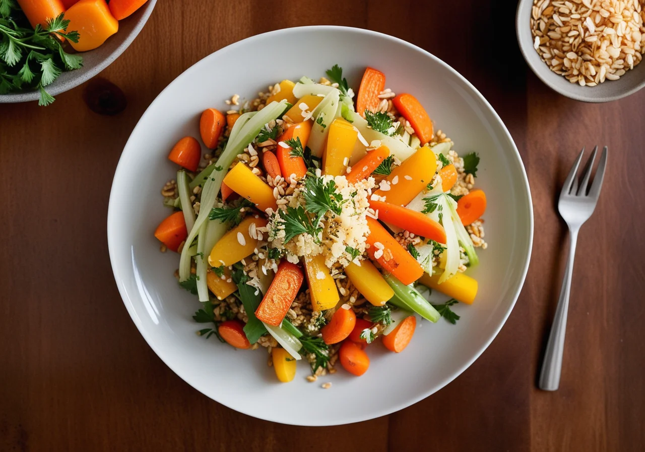 Vegetable Stir-Fry with Seven Different Grains