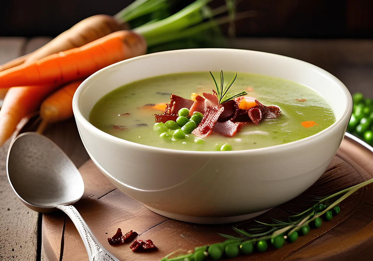 Vegetable Soup with Smoked Bacon