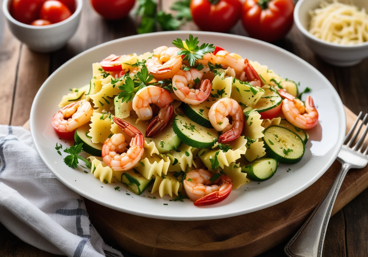 Farfalle with Zucchini and Shrimp