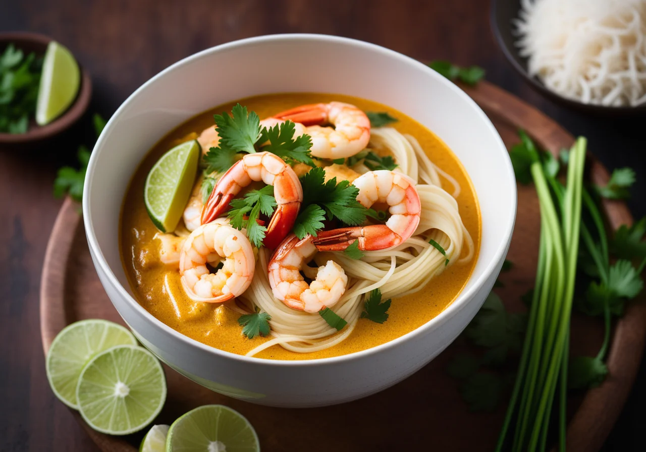 Thai Curry with Shrimp and Rice Noodles