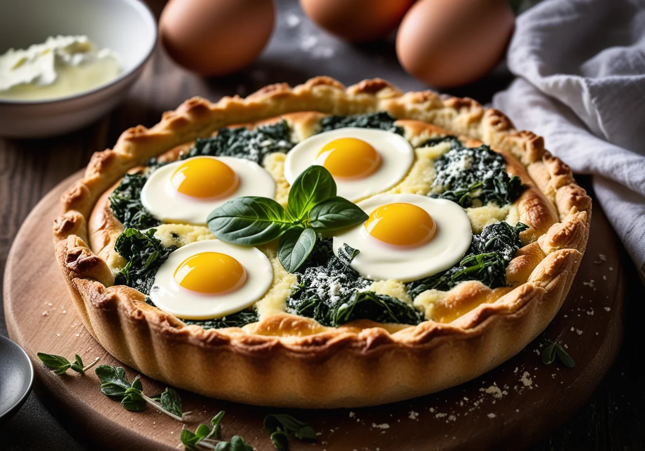 Italian Easter Tart with Spinach and Eggs
