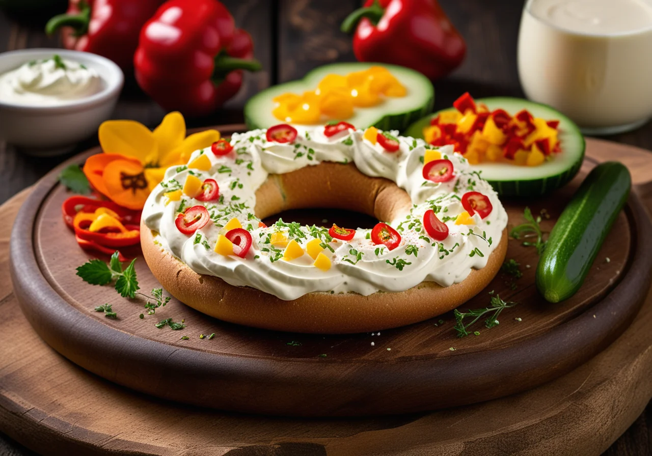 Bagels with Paprika and Cream Cheese