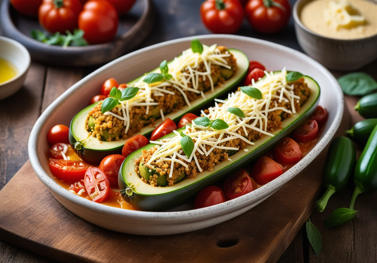 Stuffed Vegetarian Zucchini