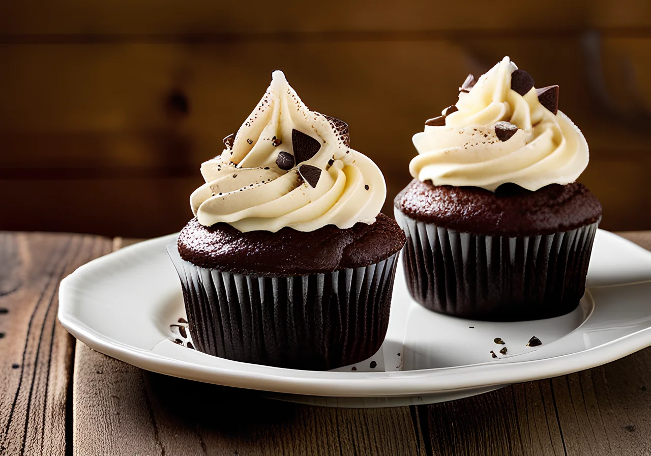 Chocolate Eggnog Cupcakes