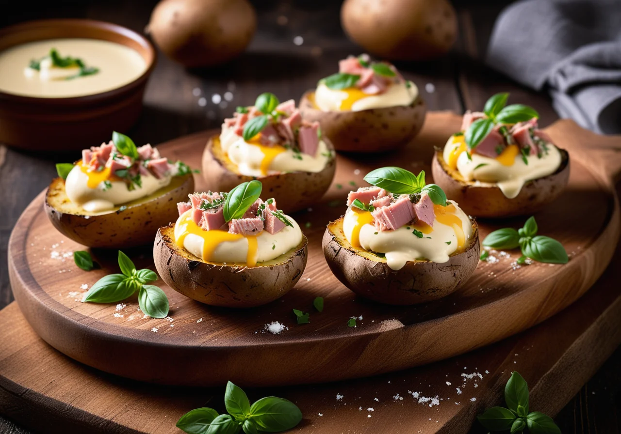 Baked Potatoes with Tuna and Cheese