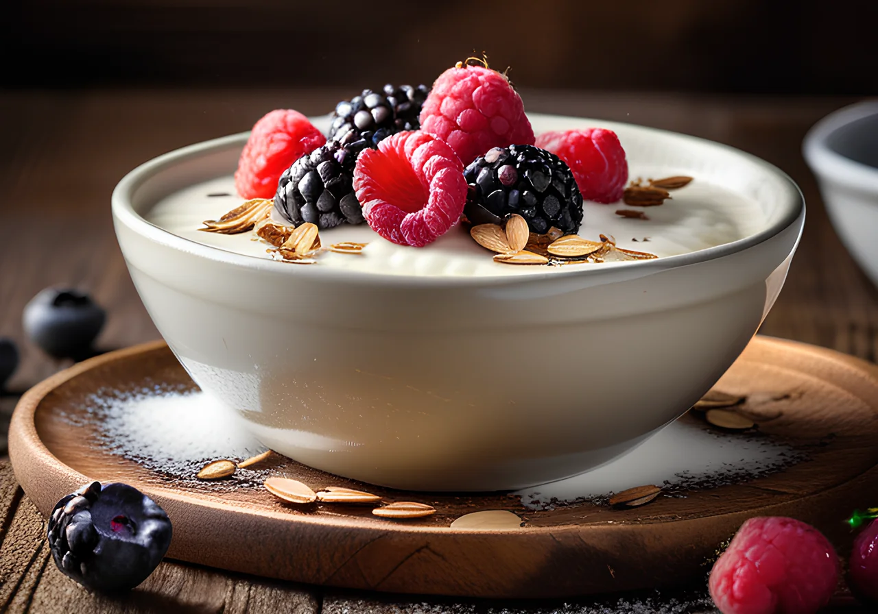 Coconut Cream with Fresh Berries