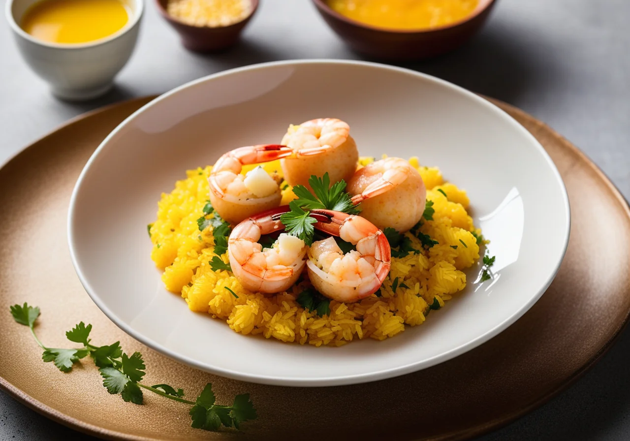 Shrimp stuffed with oven‑baked rice balls