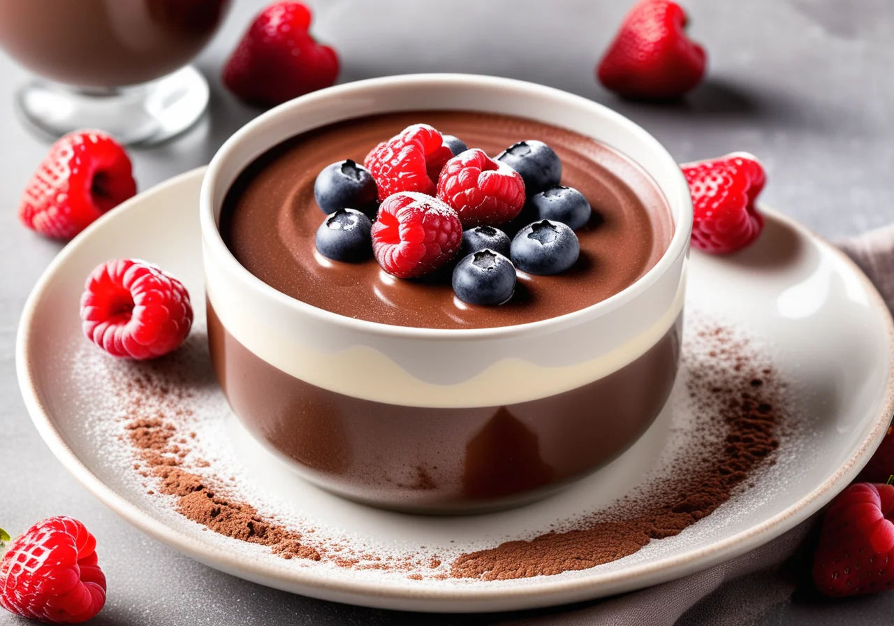 Chocolate Pudding with Vanilla Sauce