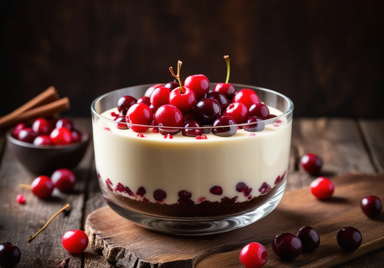 White Chocolate Parfait with Cranberries