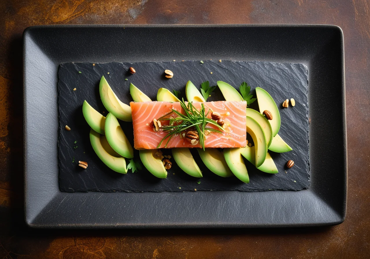 Tatar of salmon trout with mustard oil and radish salad