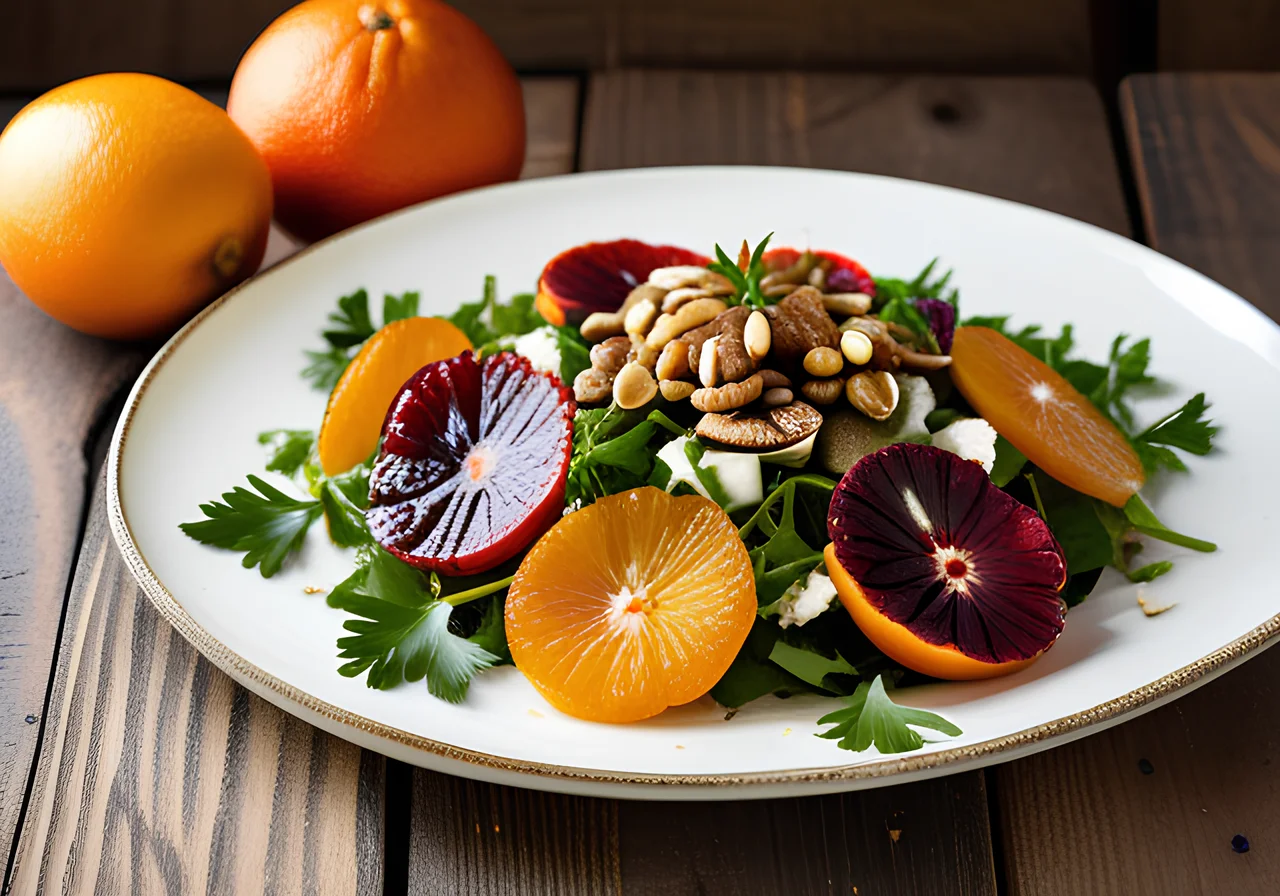 Warm Jerusalem Artichoke Salad with Blood Oranges and Goat Cheese