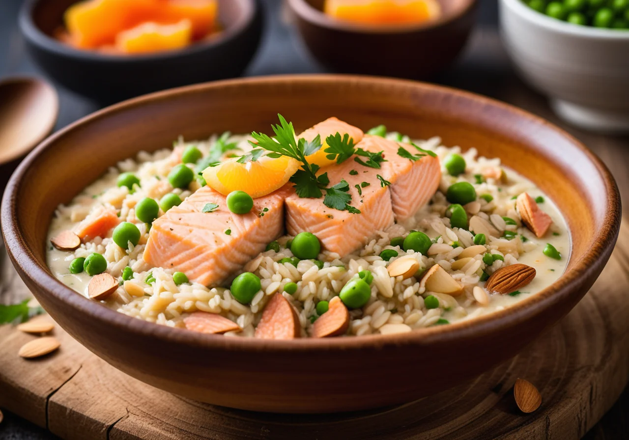 Quick Rice Stew with Salmon