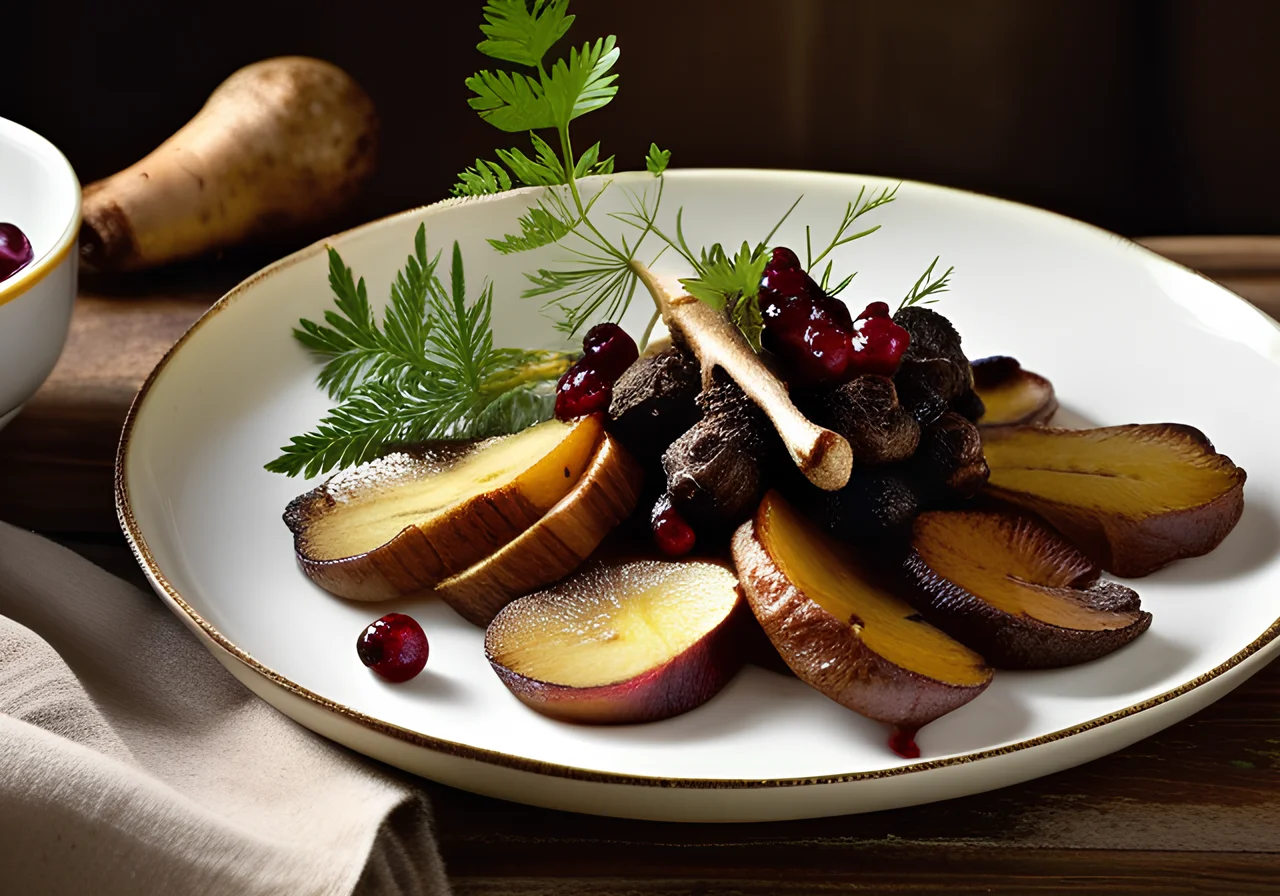 Deer Leg Roast with Morel Mushrooms