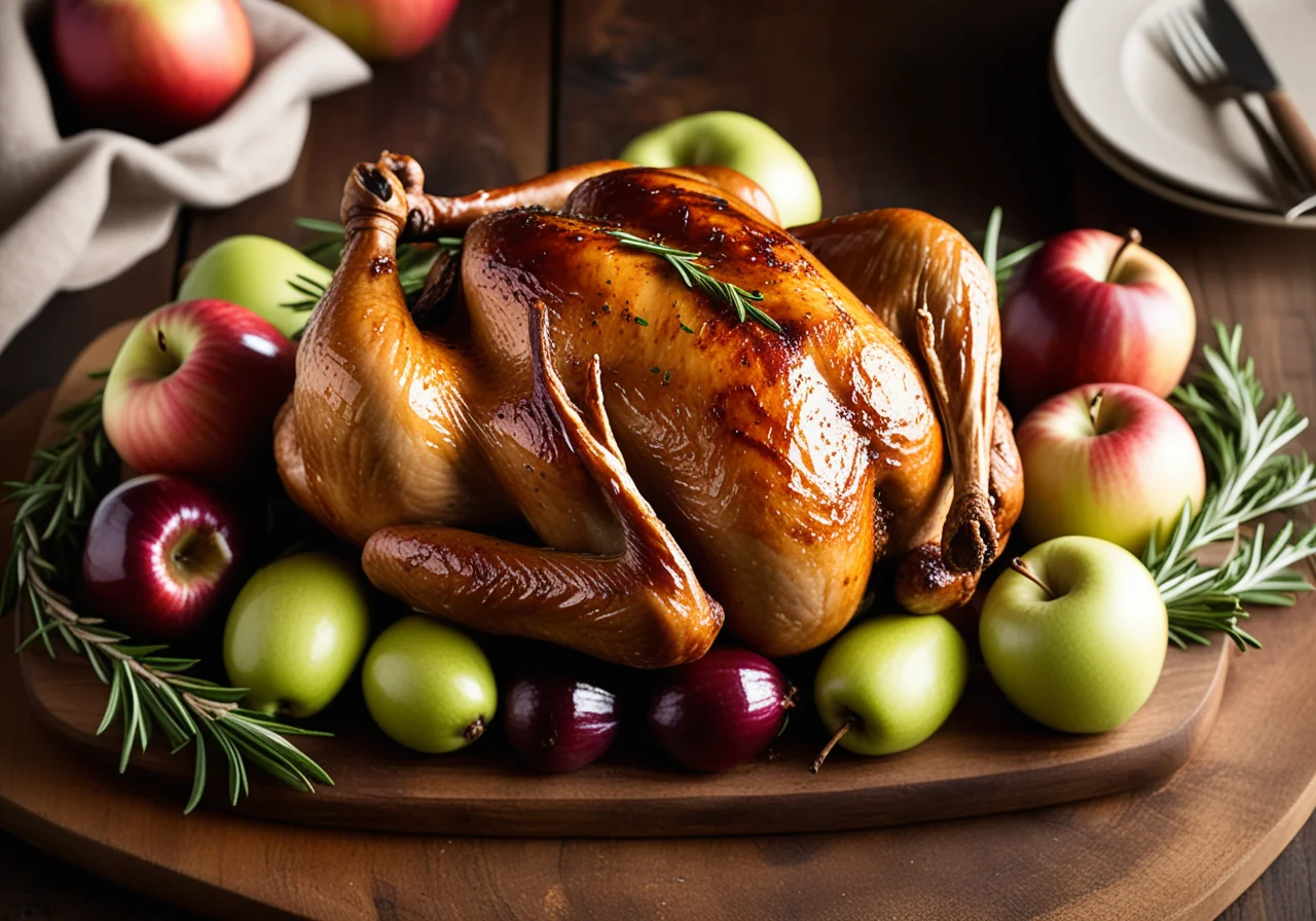 Roasted Chicken with Apples