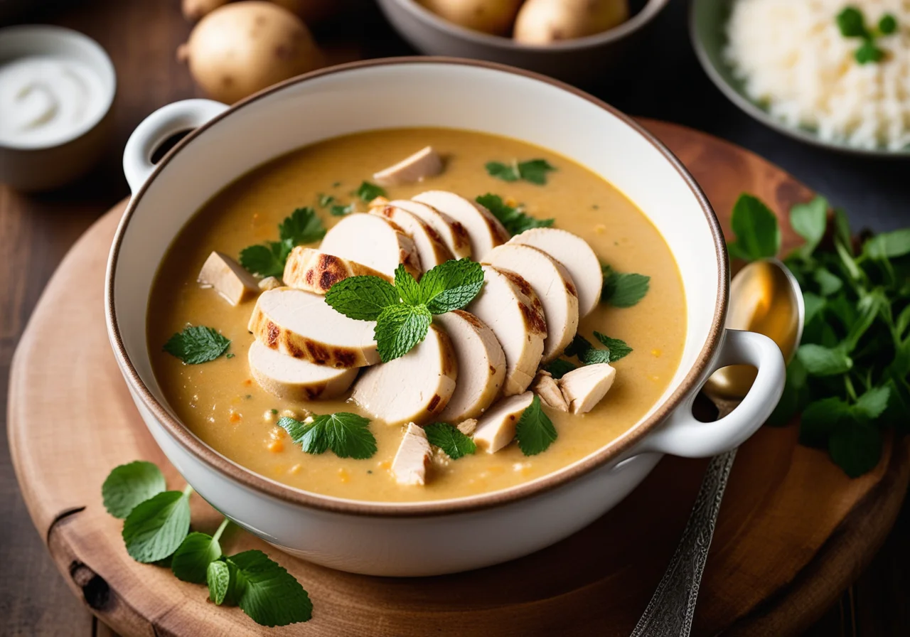 Potato Lentil Soup with Chicken