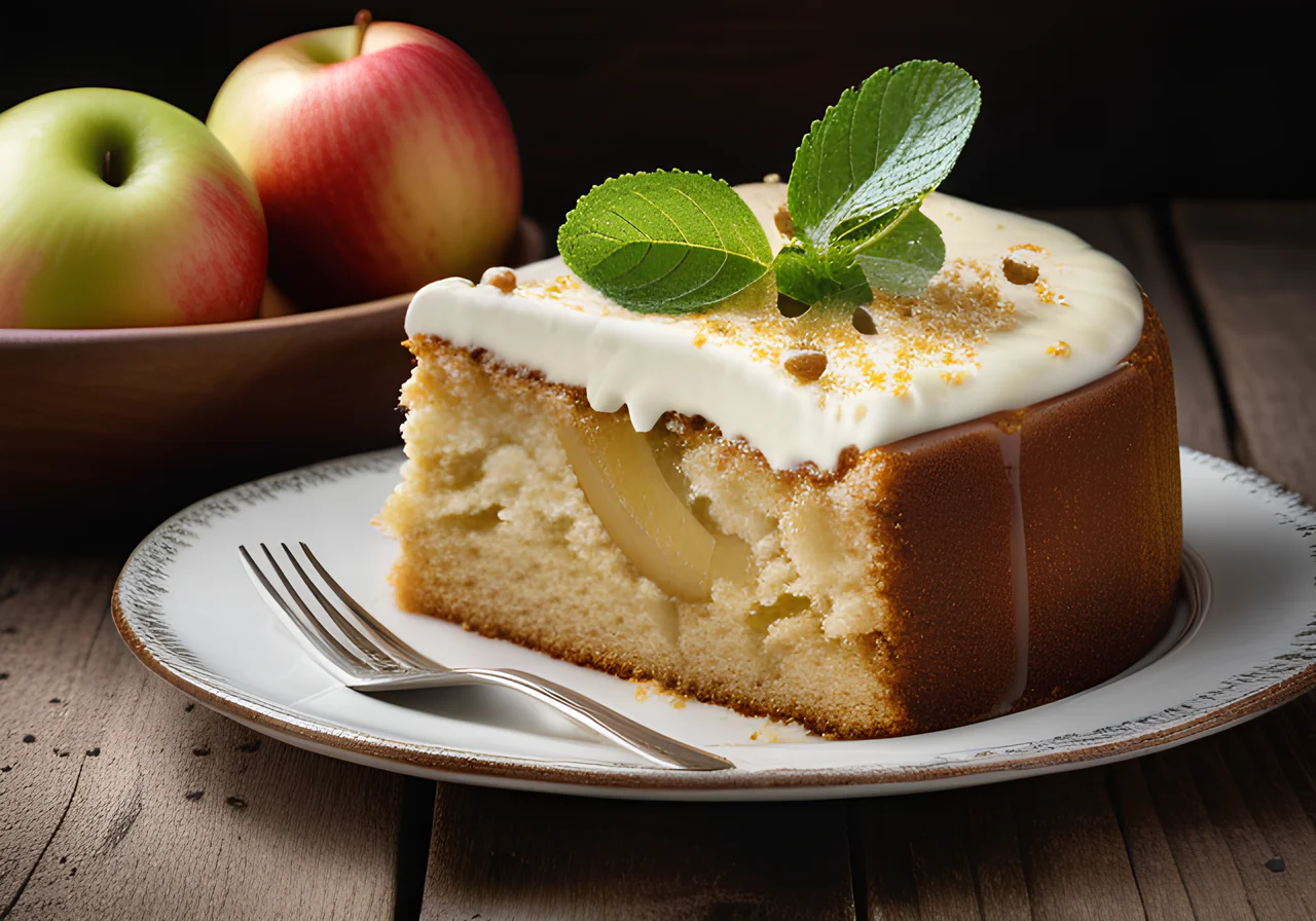 Apple Cake with Sour Cream Glaze