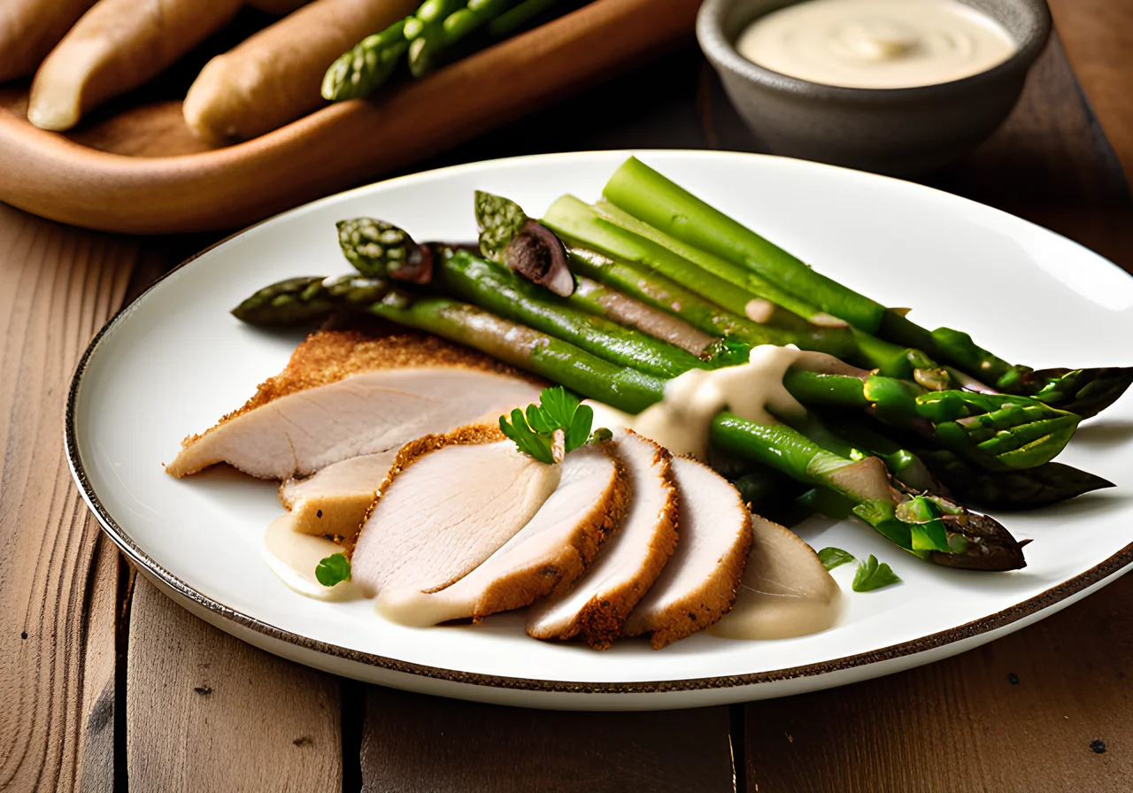 Schnitzelpan with Asparagus