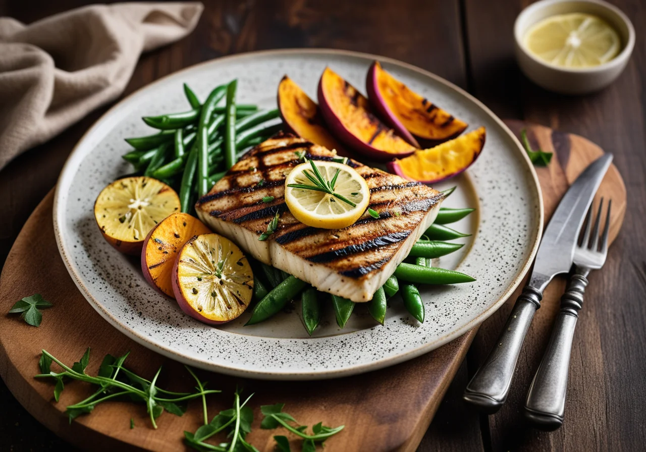 Grilled Mackerel with Vegetables