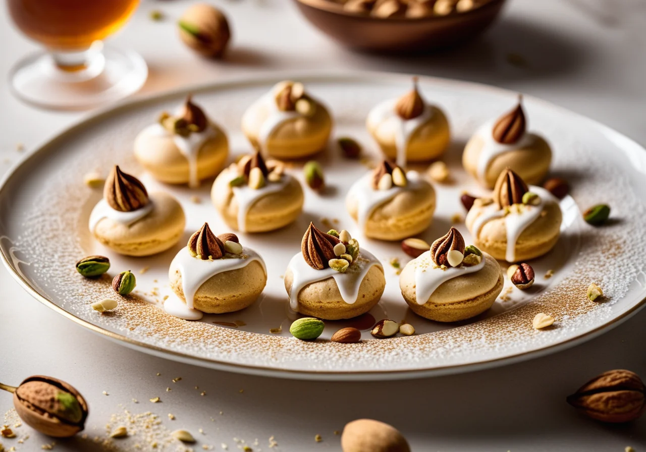 Pistachio and Pine Nut Meringue Drops