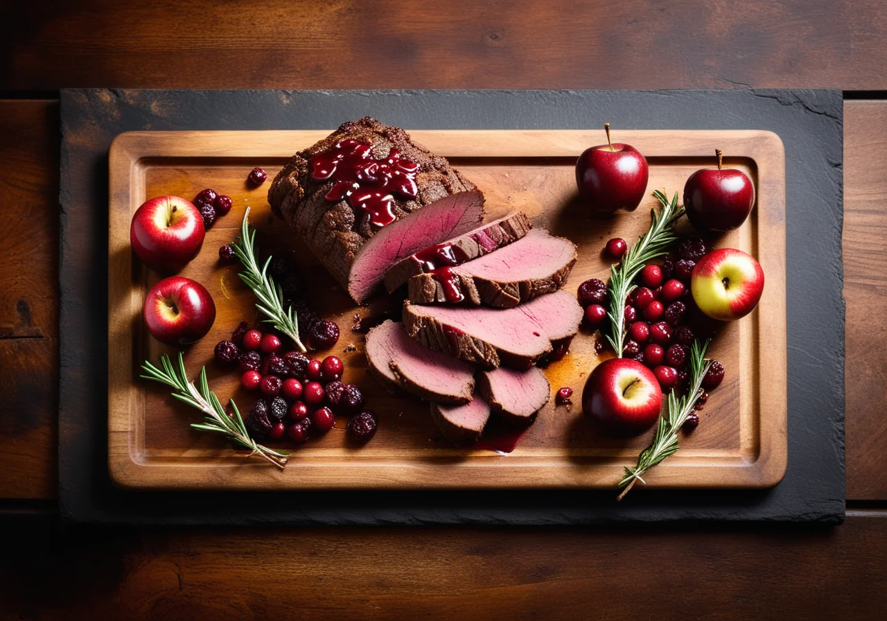 Venison Rack Roast with Apples