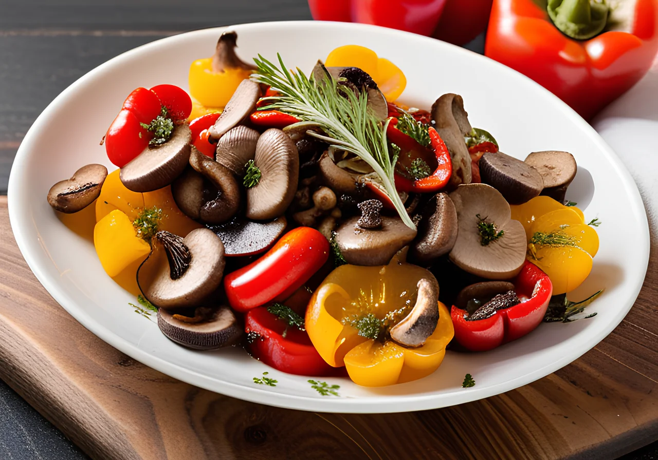 Champignon Salad with Bell Pepper