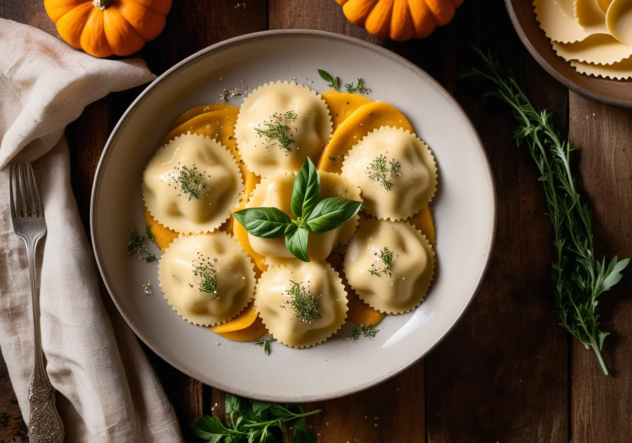 Pumpkin and Mustard Seed Ravioli