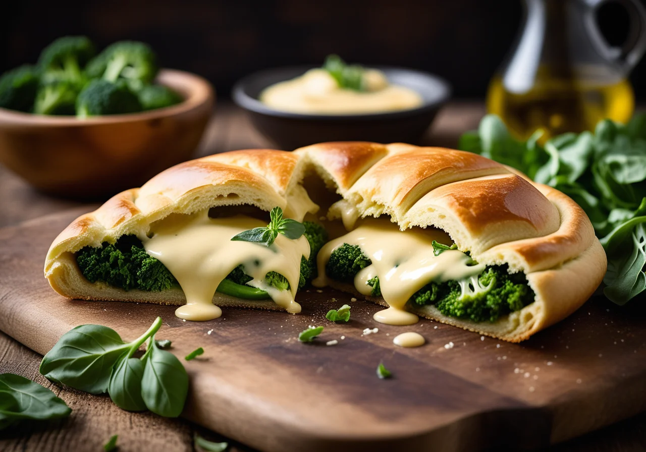 Vegetarian Calzone with Broccoli and Cheese