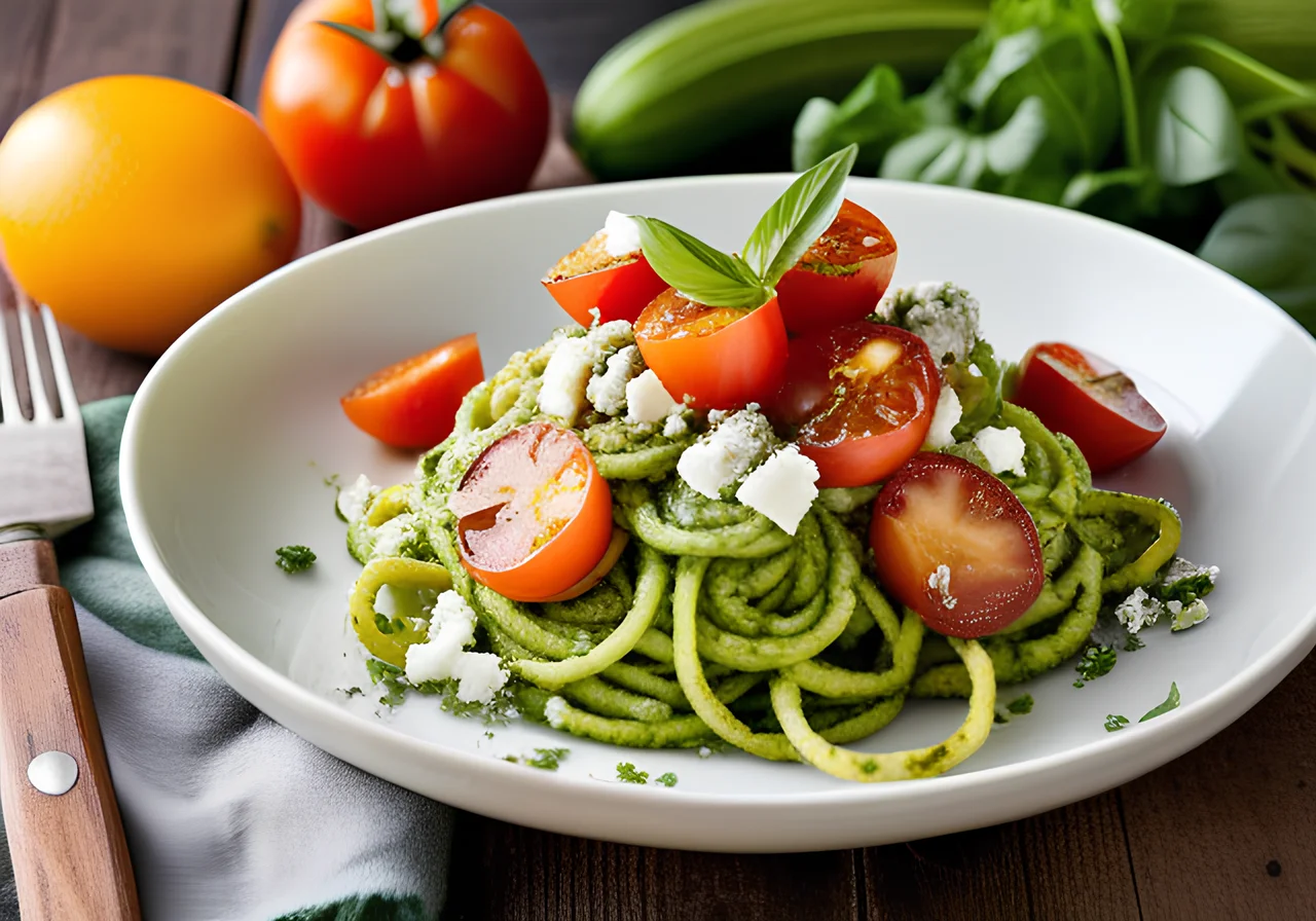 Zucchini Noodles with Avocado Pesto