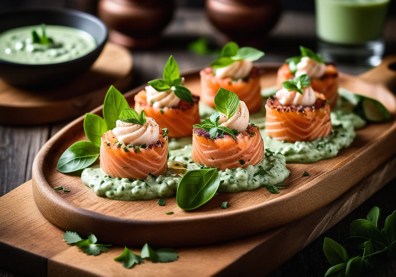 Christmas Salmon Tartare with Scallops