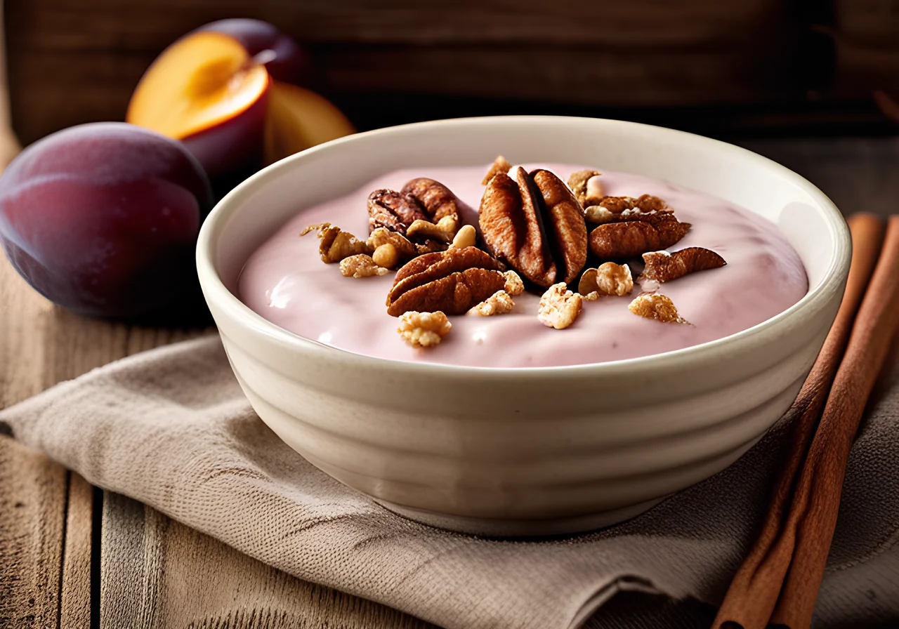 Plum Yogurt with Nuts