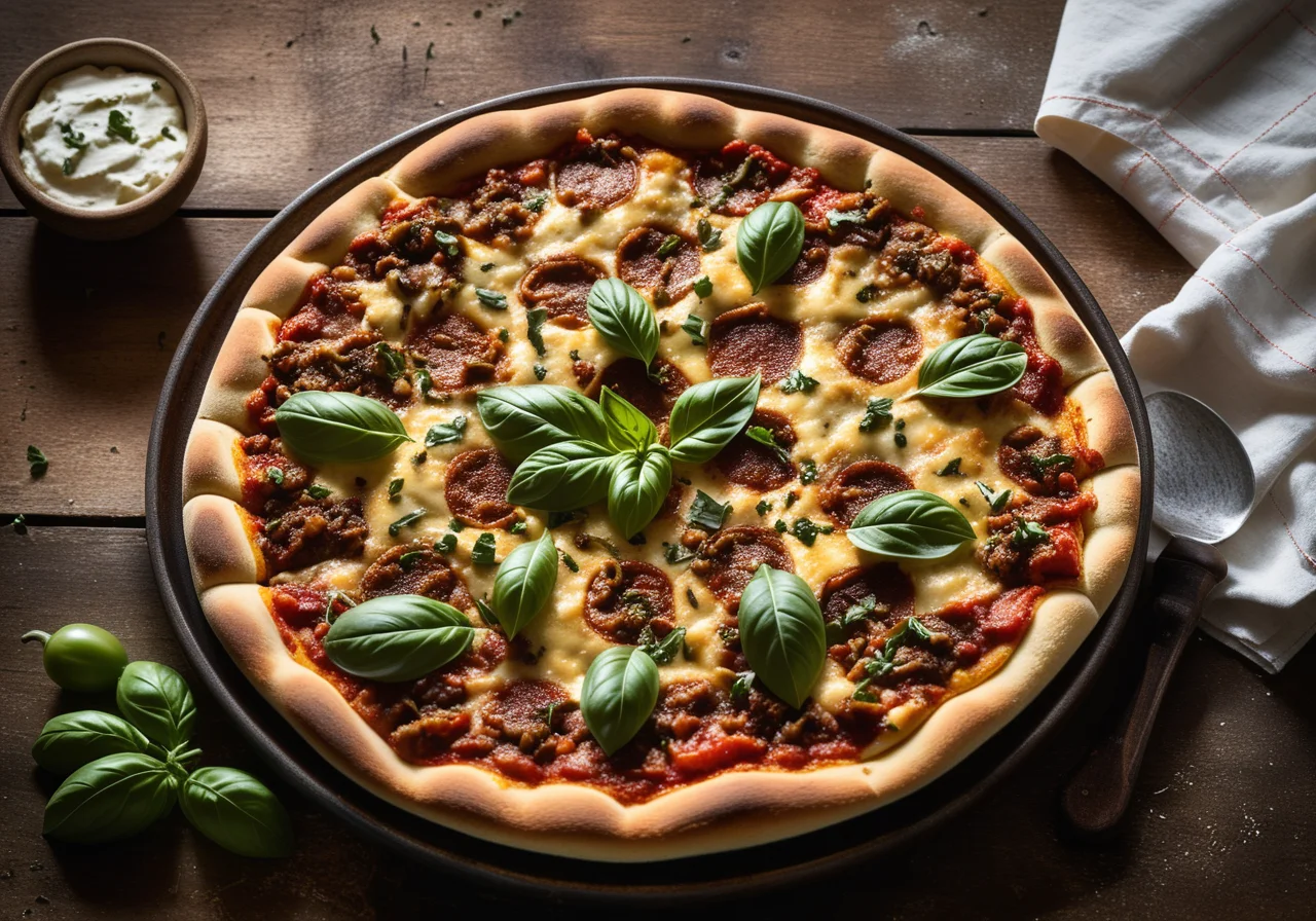 Pizza with Spicy Eggplant Ragout