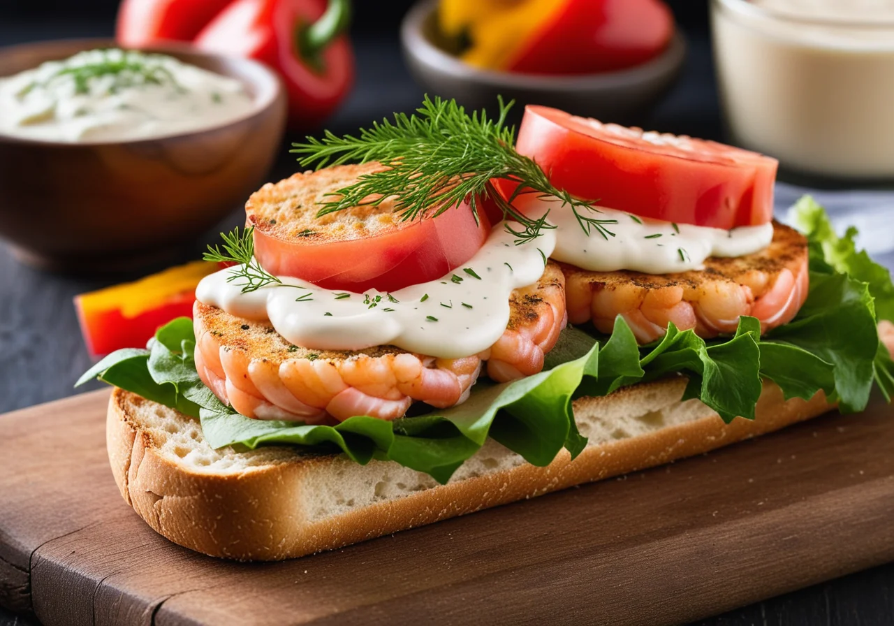 Shrimps Salmon Sandwich