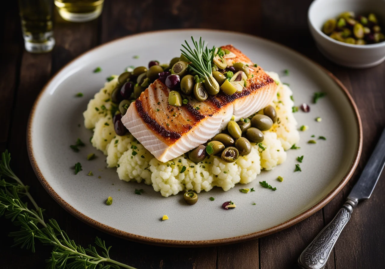 Redfish with Cauliflower-Potato Vegetable