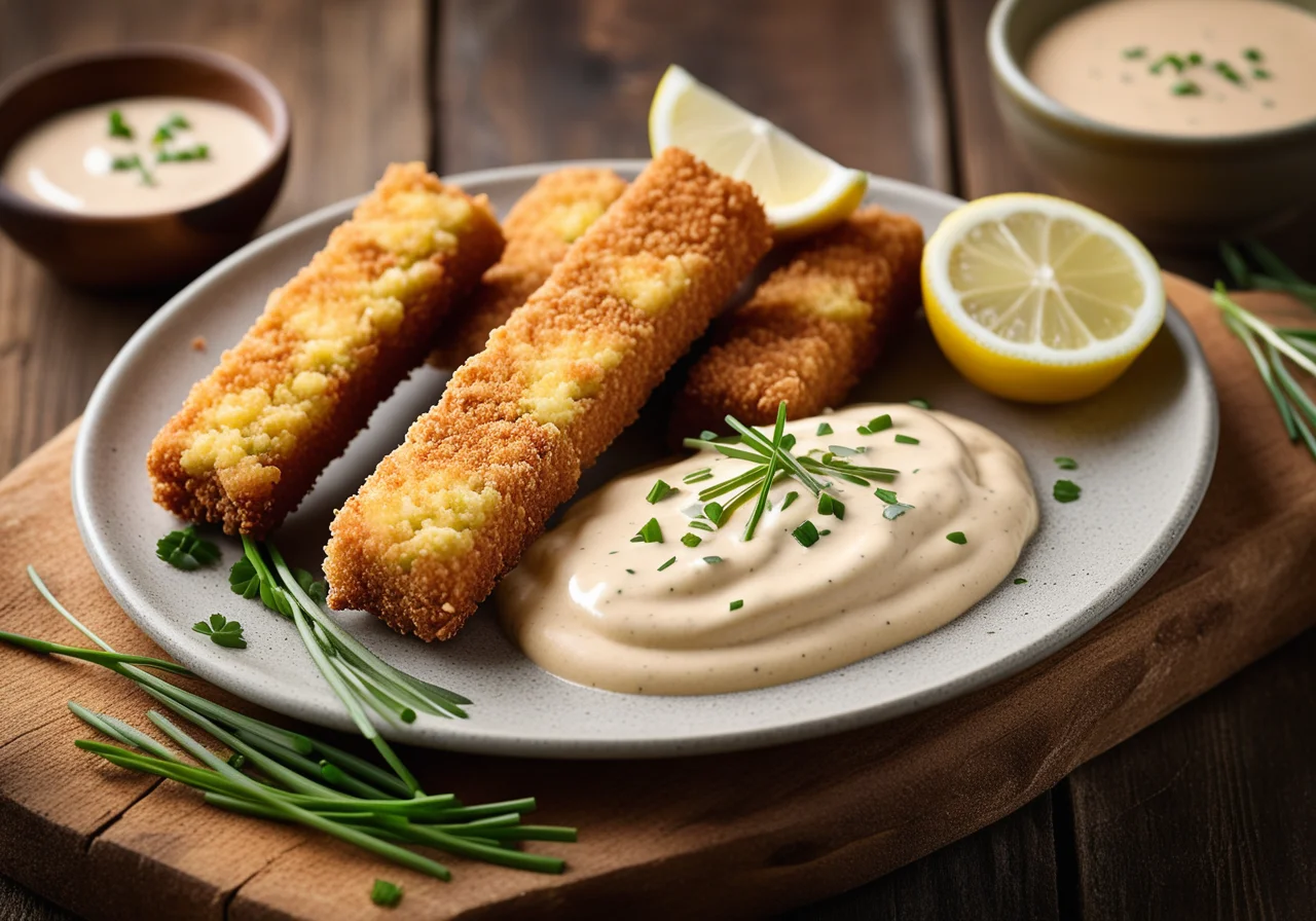 Breaded Fish Pieces with Remoulade