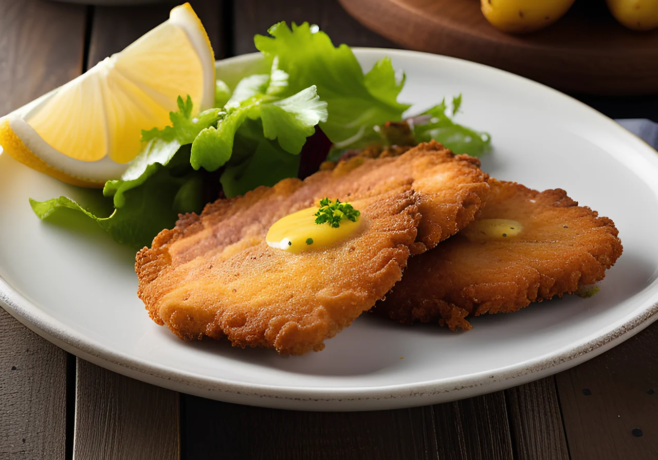 Vienna Schnitzel with Salad and Potatoes