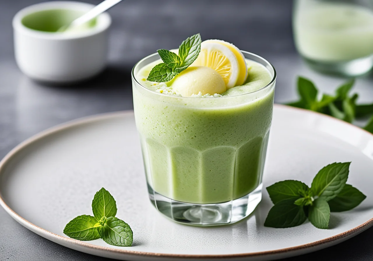 Cucumber Smoothie with Lemon Sorbet