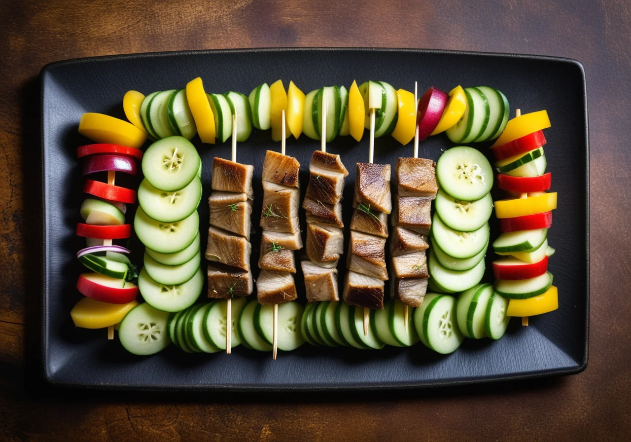 Smoked Herring Skewers with Potato Salad