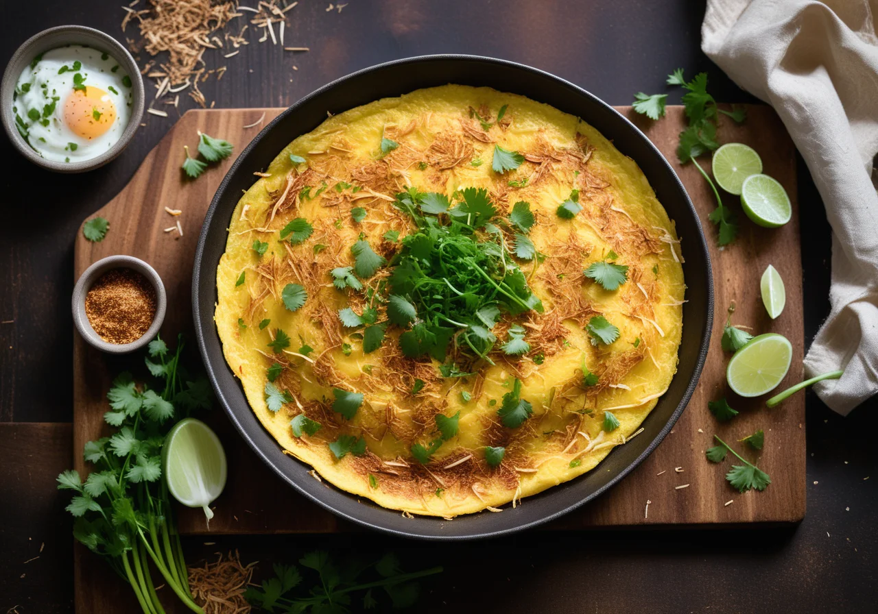 Indian Omelette with Vegetable Filling
