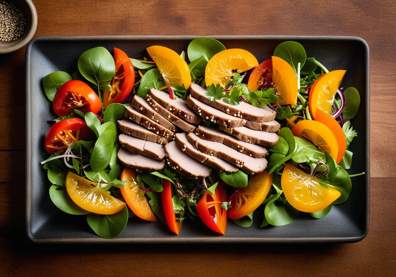 Salad with Chicory, Lamb's Lettuce and Turkey Strips