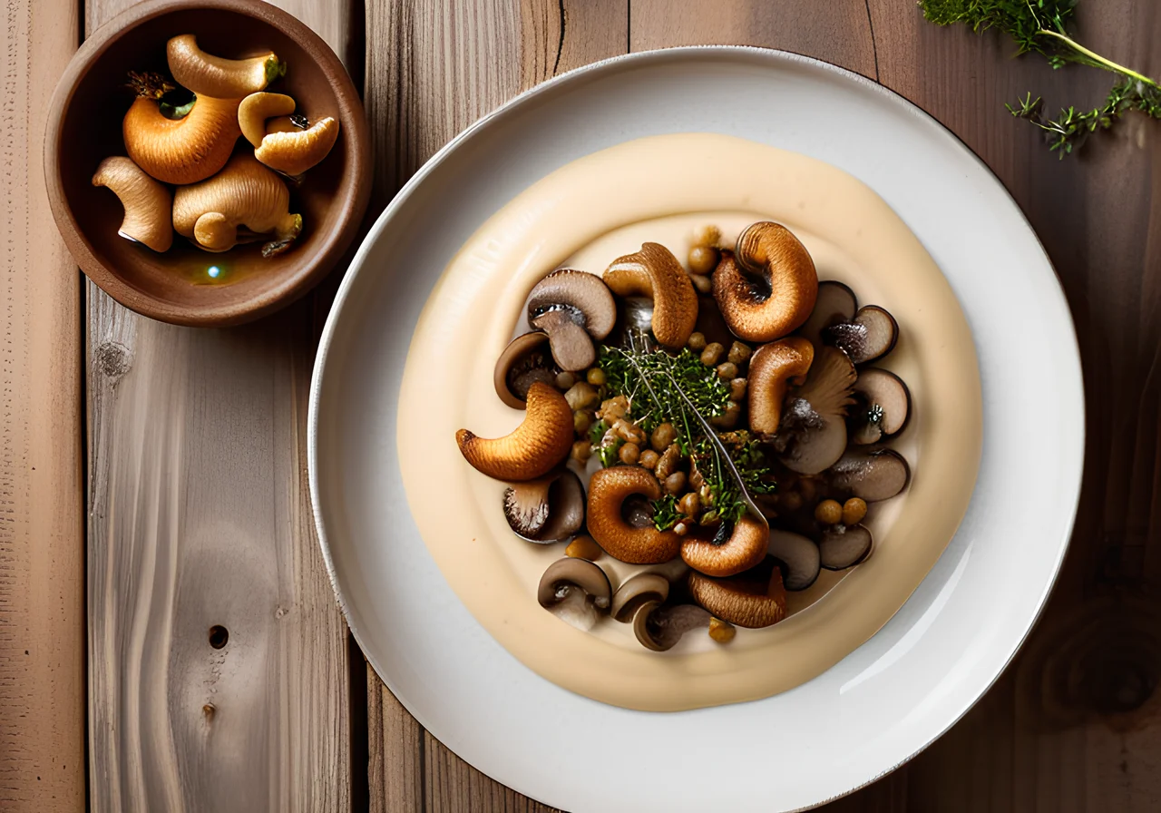 Mushroom Medley with Chickpea Puree