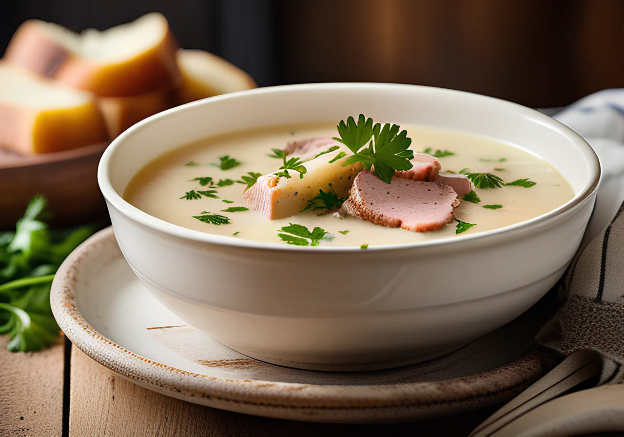 Hearty Potato Soup with Belly Meat and Mettwurst